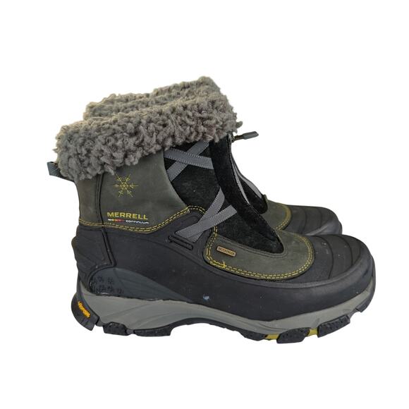 Merrell Winterlude Zip Waterproof Black Boot Ankle Mid Women's 6.5 J87642 Vibram - Picture 1 of 7